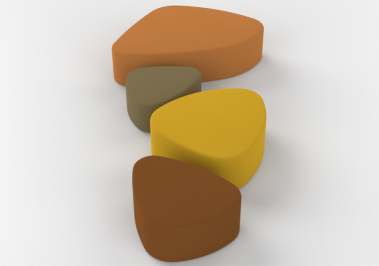 3D Sofa - Set four poufs - ACCA software
