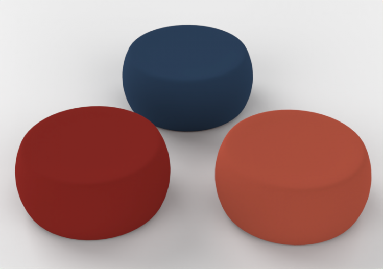 3D Sofa - Set three poufs - ACCA software