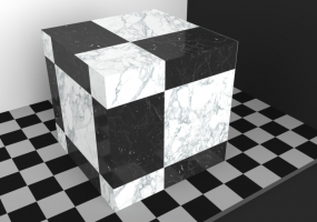 Flooring Textures - Black and White Arabesque with checkerboard laying 60x60