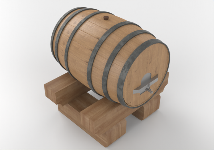 3D Models - Barrel with support structure - ACCA software