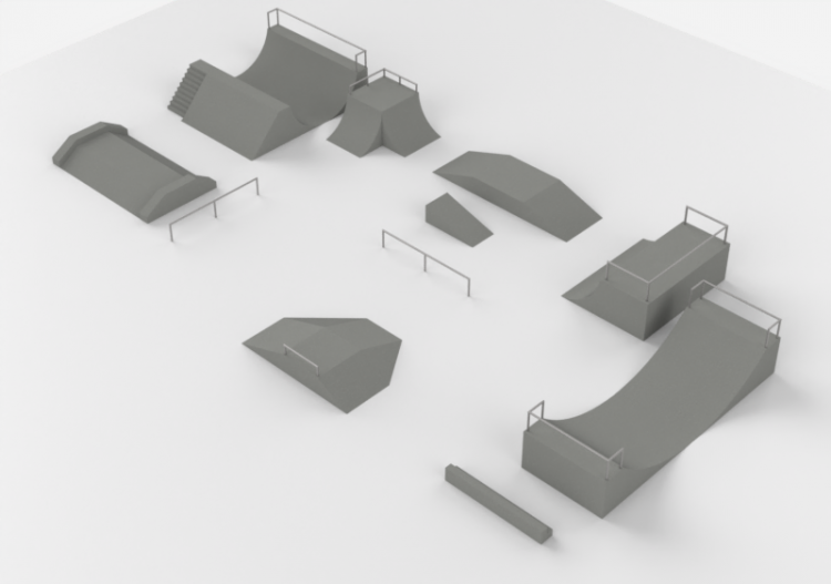 Parque Juegos 3D - Pistas para monopatines - ACCA software