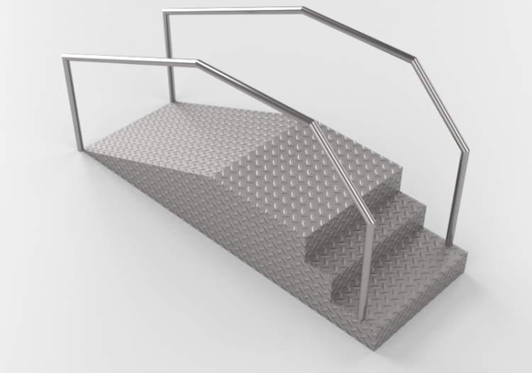 Fitness 3D - Handrail with stairs - ACCA software