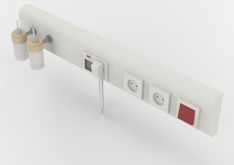Acessórios 3D - Cabeceira de cama hospitalar - ACCA...