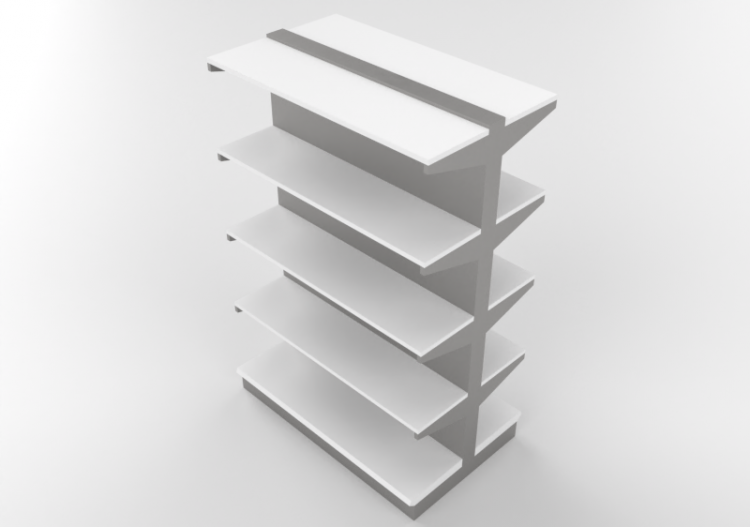 3D Aussteller - Doppelseitiger Metallregal - ACCA software