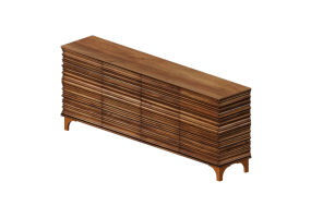 M&oacute;veis 3D - Cristaleira de madeira - Kare - Santos - 70072