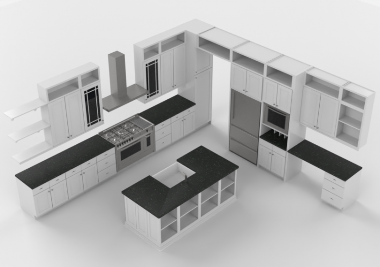3D Küchen - Cucina completa di elettrodomestici - Merrillat...