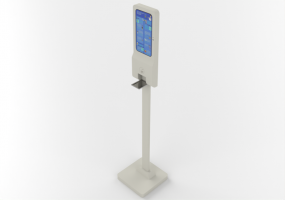 Thermoscanner with sanitizing gel dispenser