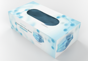 Box of disposable face masks