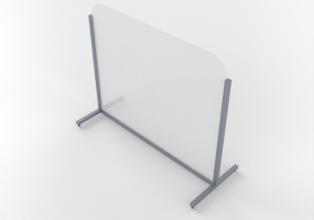 Plexiglas – Schutzscheibe mit Aluminiumrahmen und Rädern