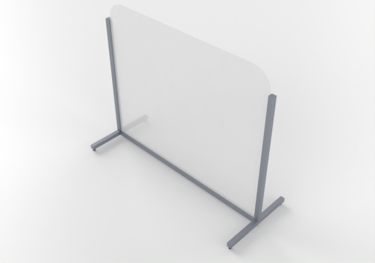 Plexiglas – Schutzscheibe mit Aluminiumrahmen und Rädern -...