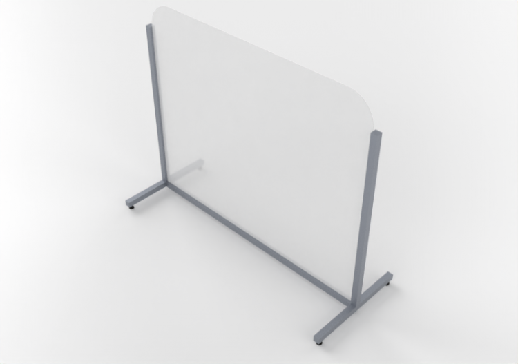 Mampara de plexiglás y marco de aluminio con patas - ACCA...