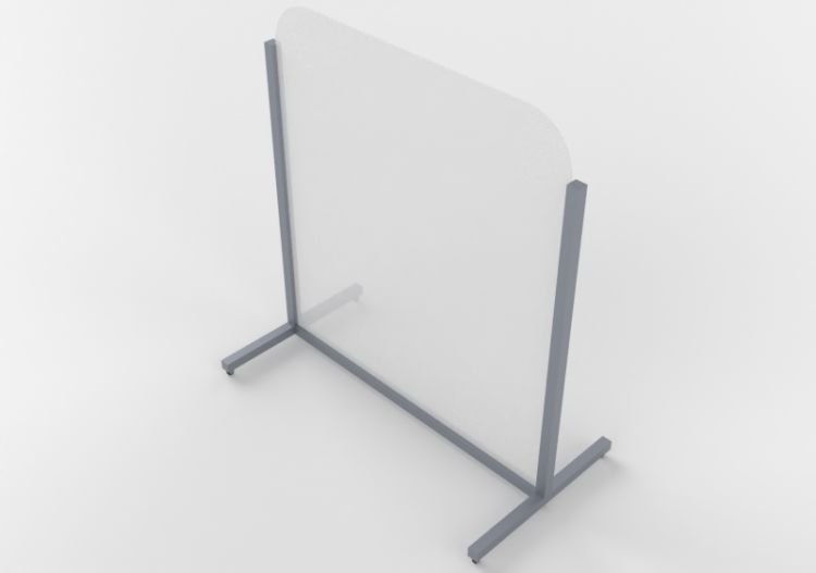 Plexiglas – Schutzscheibe mit Aluminiumrahmen und Rädern -...