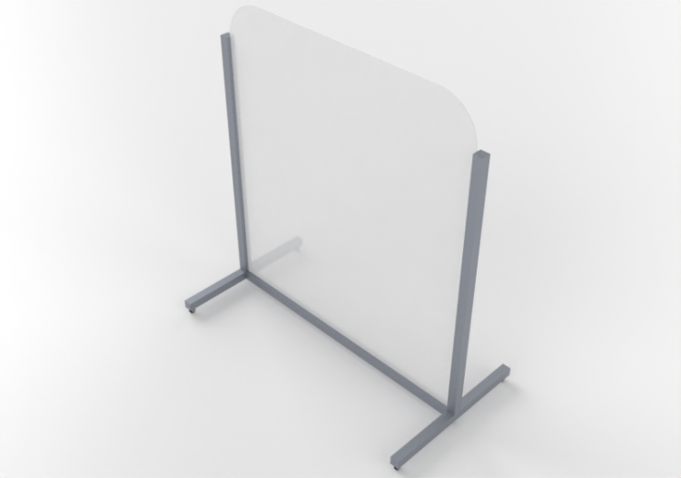 Plexiglass protection barrier with alluminum frame and...