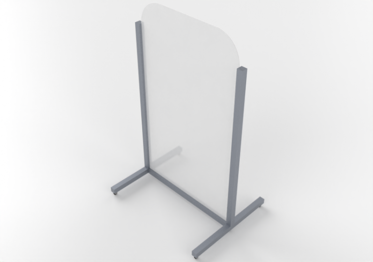 Plexiglass protection barrier with alluminum frame and...