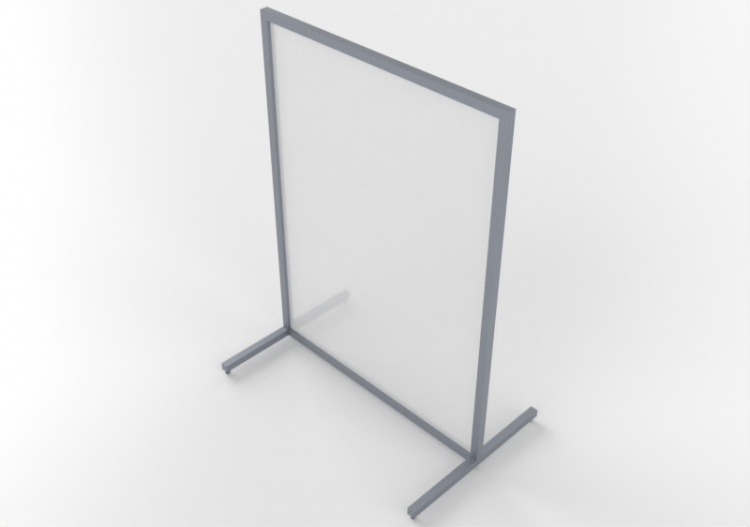 Separè parafiato in plexiglass e telaio in alluminio con...