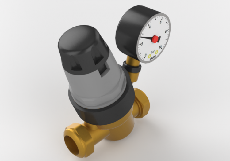 Riduttore pressione preregolabile con manometro 22 mm -...