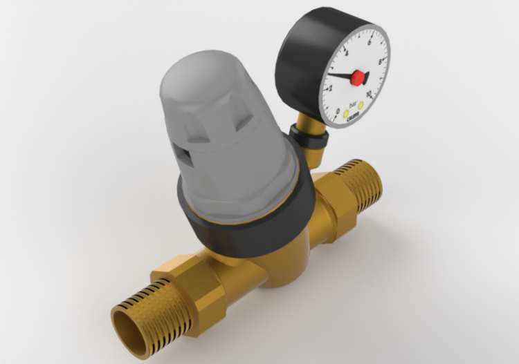 Reductor presión preregulable con manómetro DN 20 (3/4") -...