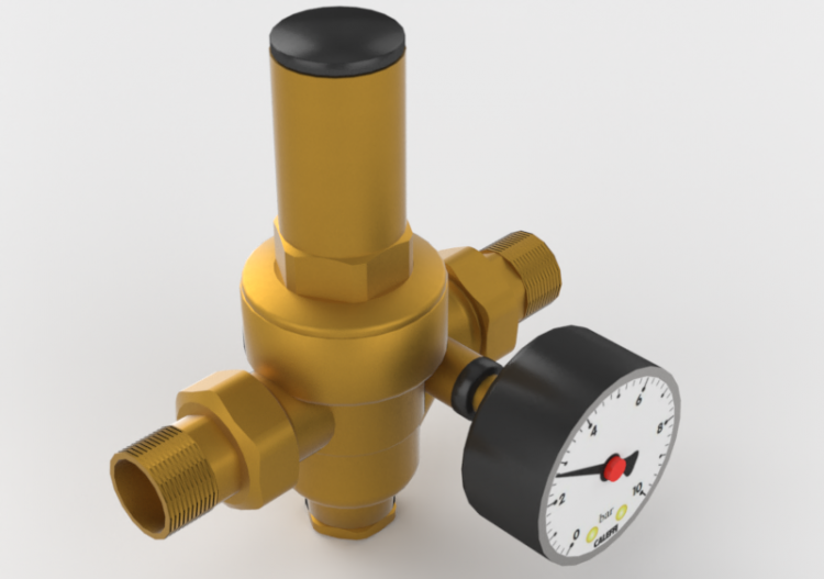 2nd stage pressure reducer with pressure gauge DN 20 ...