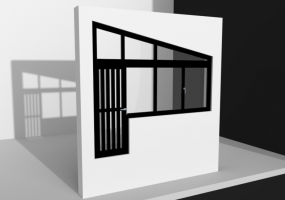 3D Tür/Fenster - parete vetrata a bandiera