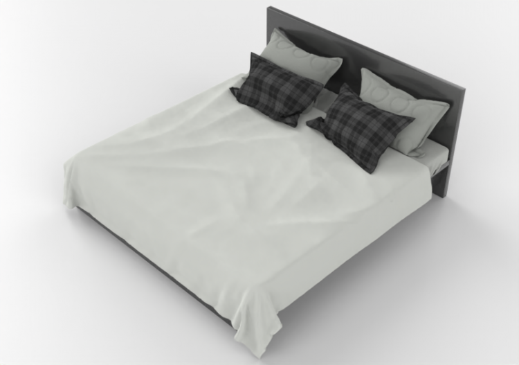 Beds and Side Cabinets 3D - Kingsize Bed (160x200) - ACCA...