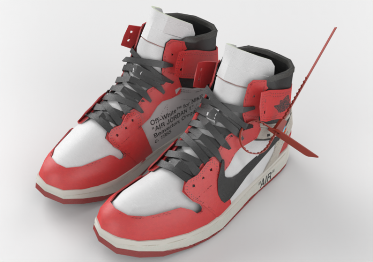 Modelos 3D - Jorden 1 Retro High Off-White Chicago - ACCA...