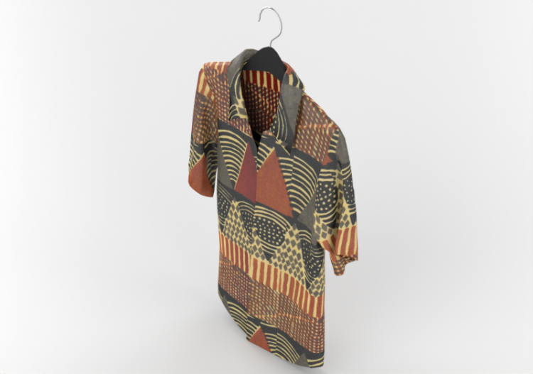 三维模型 - African patterned shirt - ACCA software