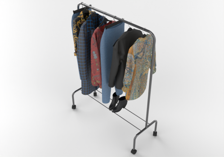 Modèles 3D - Porte-manteaux avec manteaux - ACCA software