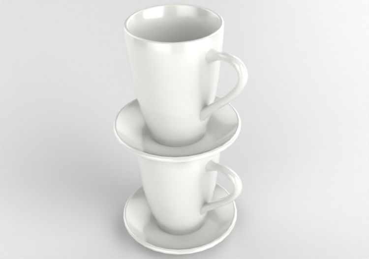 3D Geschirr und Besteck - Set mit 2 Milchbechern - ACCA...