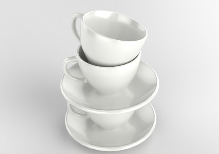 Vajillas y cubiertos 3D - Juego de 3 tazas de leche. - ACCA...