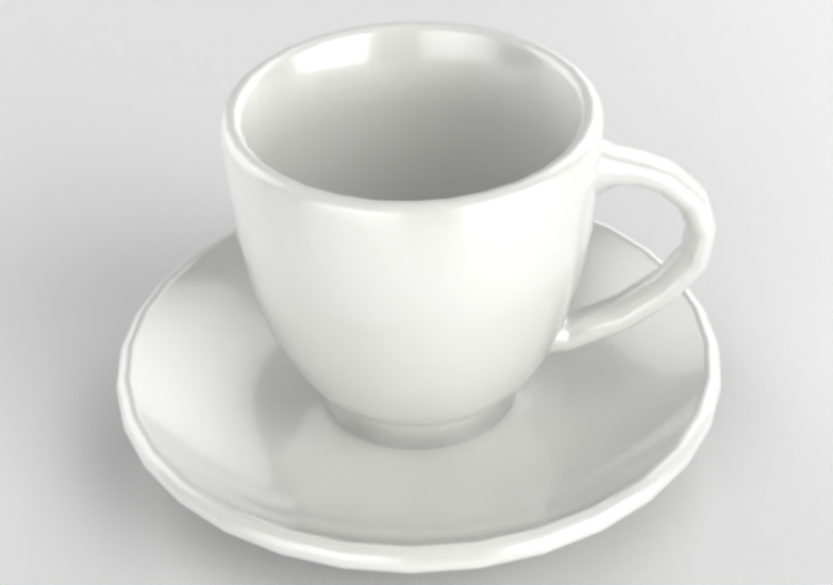 3D Geschirr und Besteck - Kaffetasse mit Untertasse - ACCA...