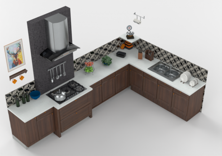 Cuisine 3D - Composition cuisine avec accessoires - ACCA...