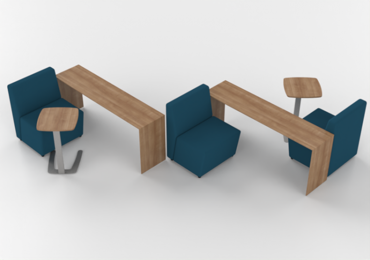 Poltrone 3D - Composizione di divani e tavoli - Cavaletti -...