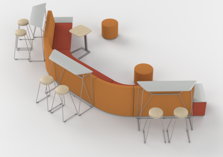 3D Sessel - Kompositionen von Sofas, Stühle und Tische -...