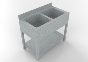 3D Counter Desks - lavello doppia vasca