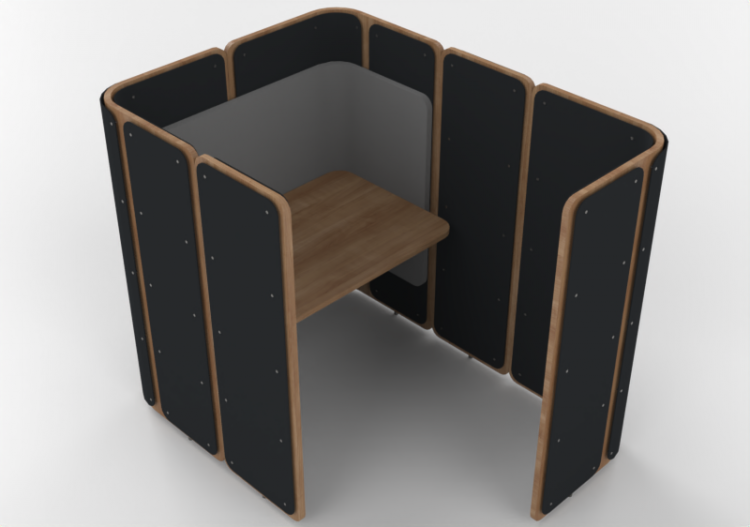 3D Schreibtische - Kabine mit Schreibtisch - Orangebox –...