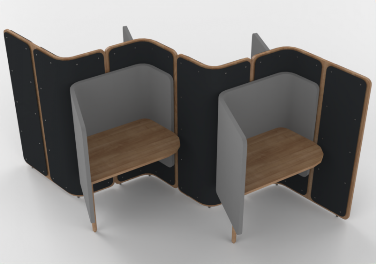 Scrivanie 3D - Cabina con scrivania per ufficio - Orangebox...