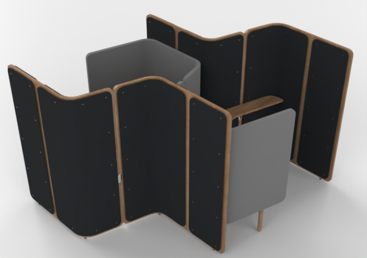 Escritorios 3D - Cabina con escritorio para oficina -...