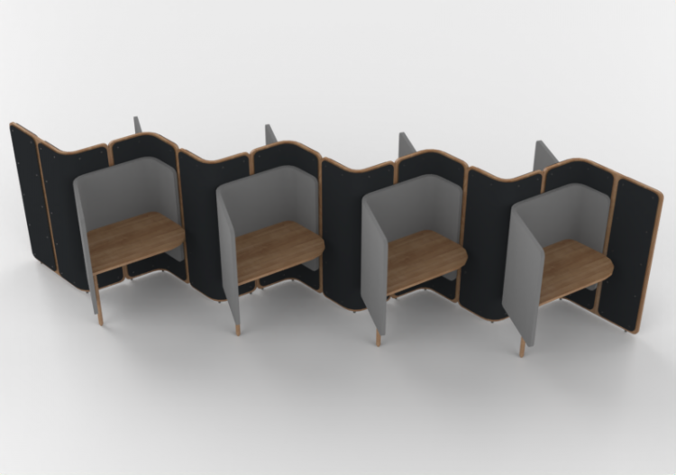 Bureaux 3D - Cabine avec bureau pour bureau - Orangebox –...