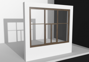 3D Tür/Fenster - finestra doppia+ante fisse