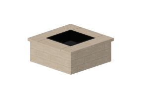 Chimneys and chimney pots 3D - Stone fire pit - Techo-Bloc - Travertina
