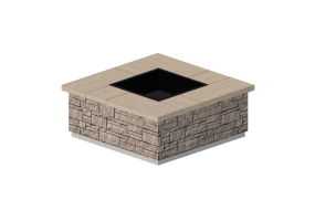 Foyers et Chemin&eacute;es 3D - Brasero en pierre - Techo-Bloc - Rosemont
