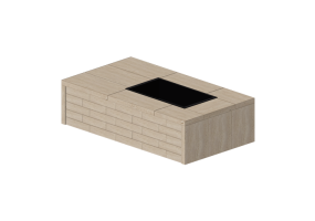 Chaminés e Cumeeiras 3D - Braseiro em pedra - Techo-Bloc - Travertina