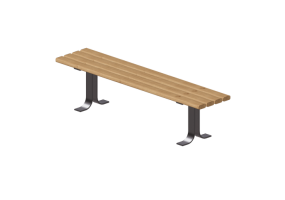 Benches and Planters 3D - Wooden bench - Victor Stanley - MODEL4