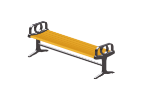 Benches and Planters 3D - Metal bench - Victor Stanley - C144