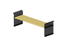 Benches and Planters 3D - Wooden bench - Victor Stanley - S 7