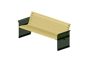 Benches and Planters 3D - Wooden bench - Victor Stanley - S 13