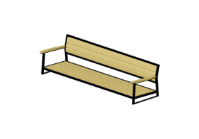 Benches and Planters 3D - Wooden bench - Victor Stanley - STE 50