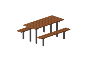 3D Accessories - Table with integrated chairs - Victor Stanley - ST 6