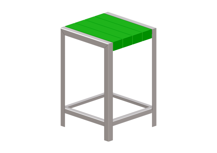 3D Tables - Plastic table - Maglin - MLTB1050 BHSQ P -... 3D Tables - Plastic table - Maglin - MLTB1050 BHSQ P -...