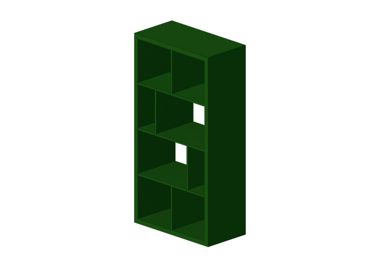 Estantes 3D - Estante de madeira lacada - Ikea - Kallax -... Estantes 3D - Estante de madeira lacada - Ikea - Kallax -...